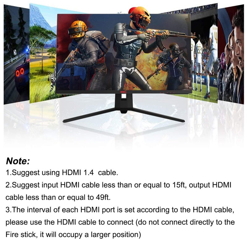 LVY HDMI Switch, 5 in-1 Out HDMI Selector Box with IR Remote Control Support 4k * 2k Ultra HD and 3D with IR Remote HDCP 1.4 for Xbox, PS4/PS5, Fire Stick, Roku, Apple TV, Blu-ray Player etc. - Image 4